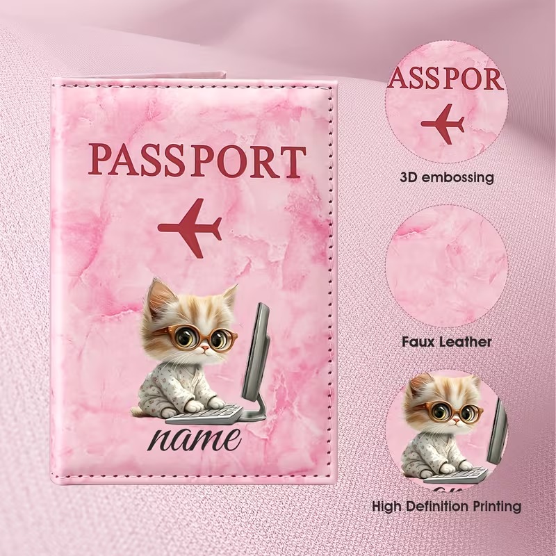 Laptop Accessories Name - Porta pasaportes personalizado con nombre y
