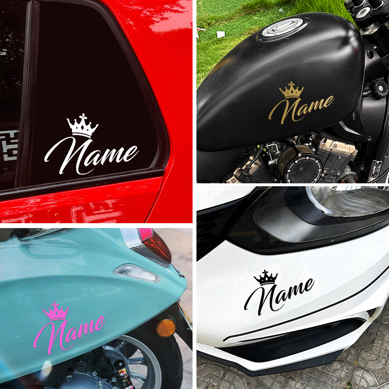 Laptop Accessories Name - Pegatina Personalizada con Nombre y Corona,