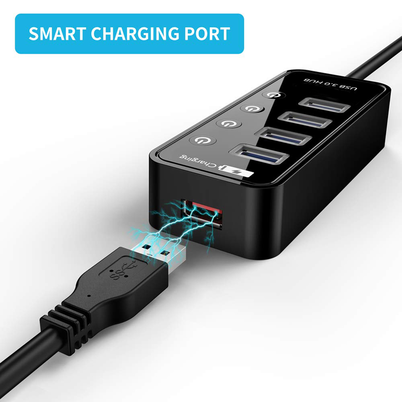 USB HUB 3,0 4 cargador de telé - Laptop Accessories Macbook reseña y precio