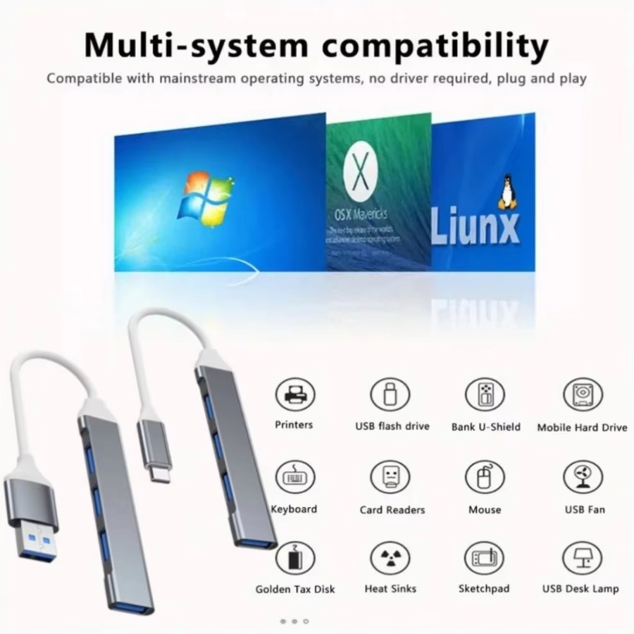 Hub USB 4 en 1, Hub USB-C con  - Laptop Accessories Macbook reseña y precio